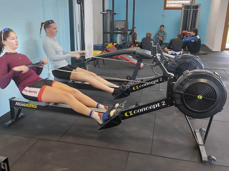 Groupe sportif dans la salle de musculation