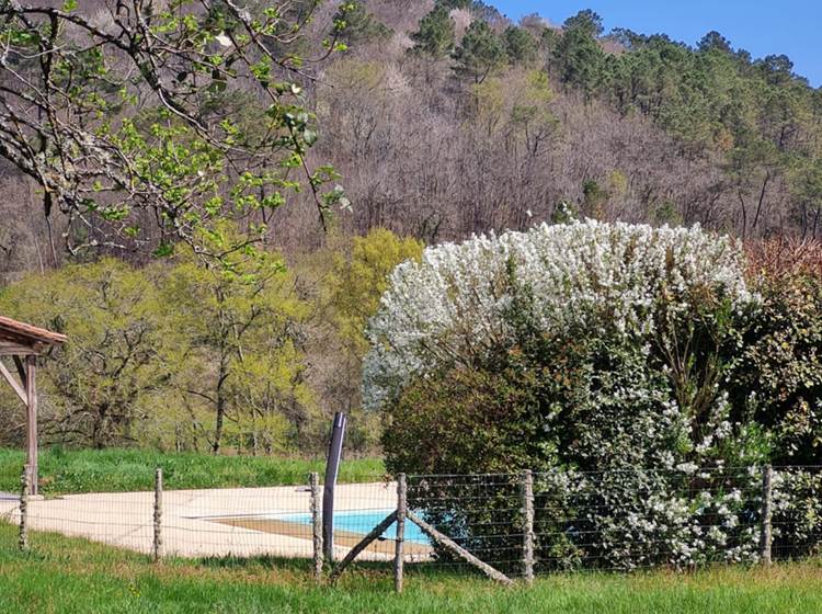 Dordogne. Le champ de l'Hoste. Printemps.