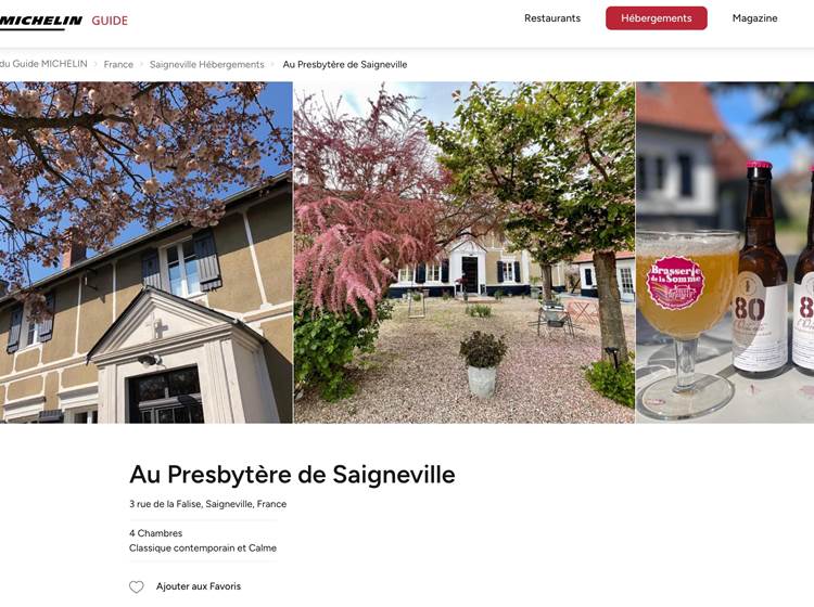 © Guide Michelin (site) et © Au Presbytère de Saigneville (photos)