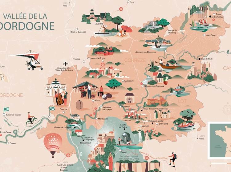 'Atelier Cartographik Carte touristique de la Vallée de le Dordogne