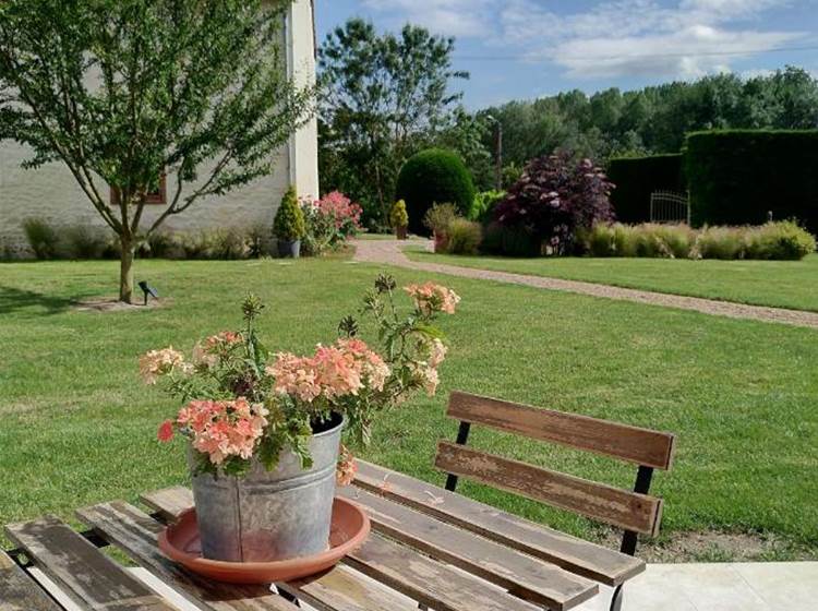 vue depuis terrasse chambre Sologne