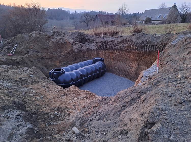 Citerne enterrée pour le stockage des eaux pluviales