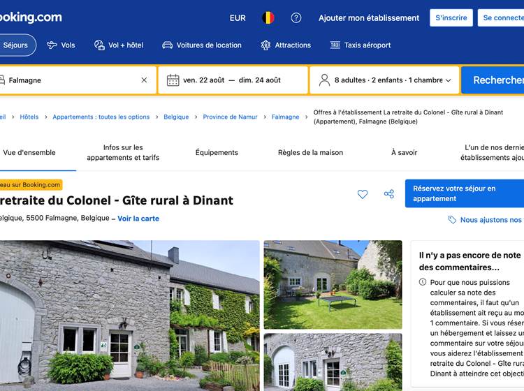 Réserver le gîte sur Booking.com