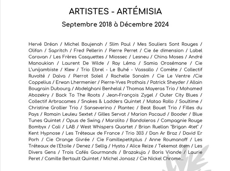 Liste artistes