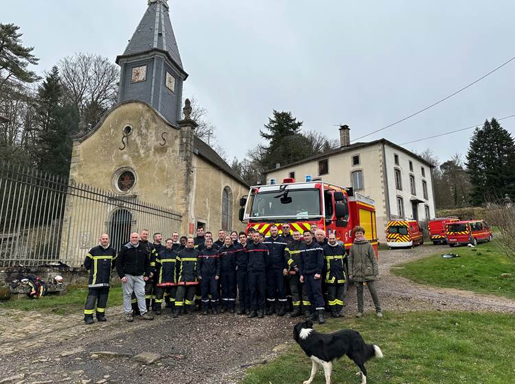 Exercice pompiers à la Manufacture Royale de Bains