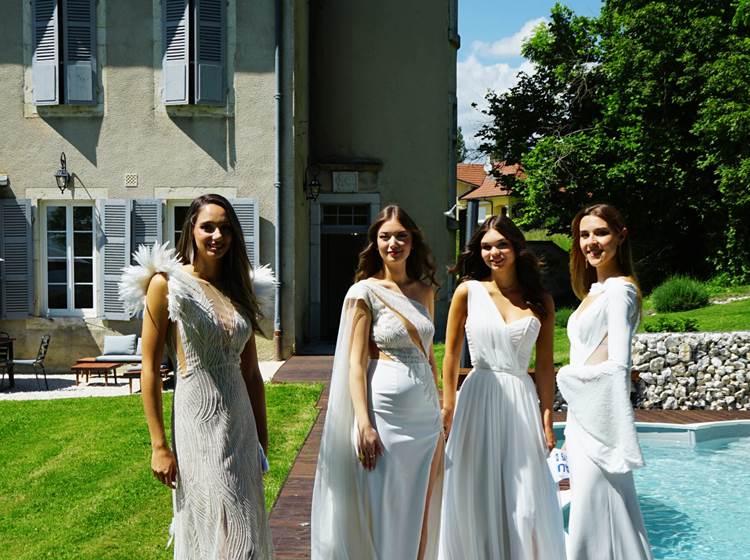 Shooting photo miss Bugey Pays de Gex devant le Manoir du Colombier