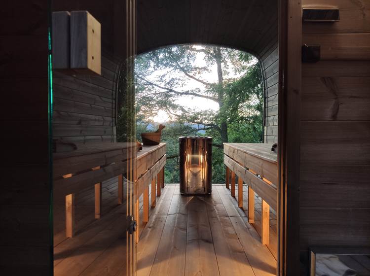 Vue panoramique dans le sauna