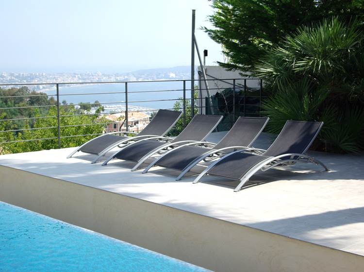 amazing sea vue villa terrace front of the swimming pool south france riviera