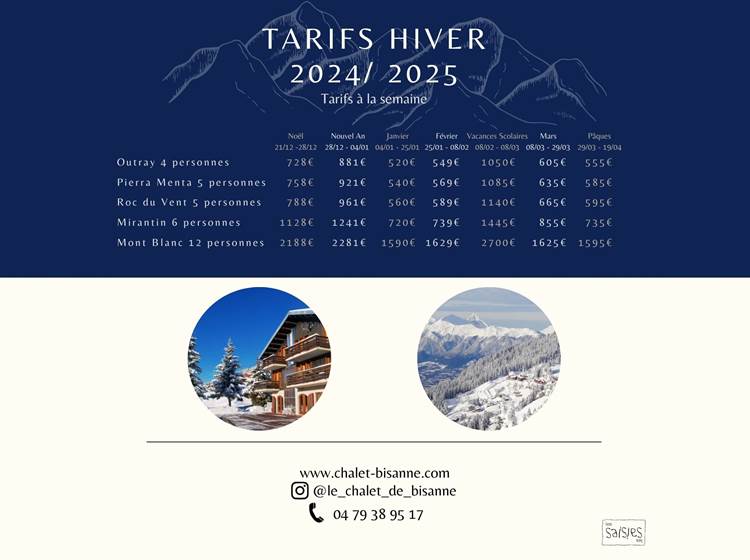 Tarifs Hiver