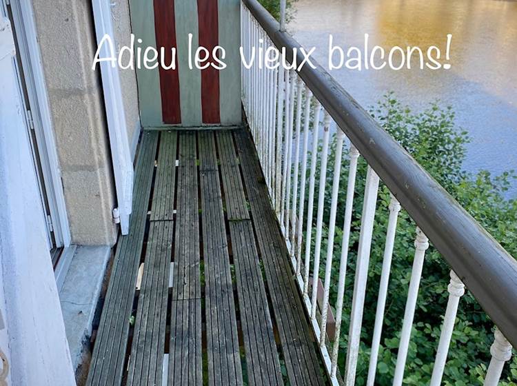 balcons avant travaux Hôtel des Bains Figeac