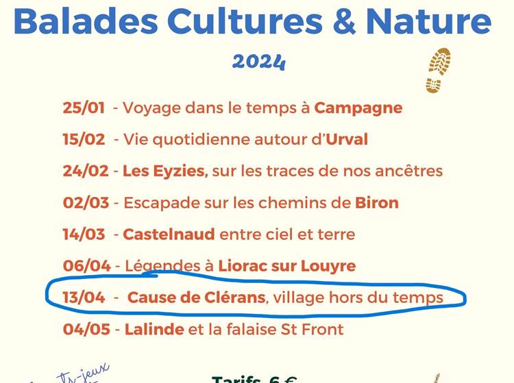 Programme Printemps 2024 Balade Cultures et Nature