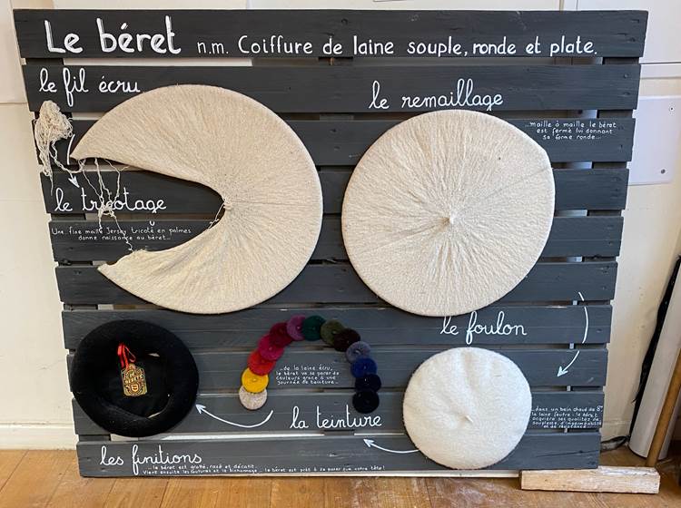 Orthez : visit to the béret manufacturer / visite chez le fabricant de bérets