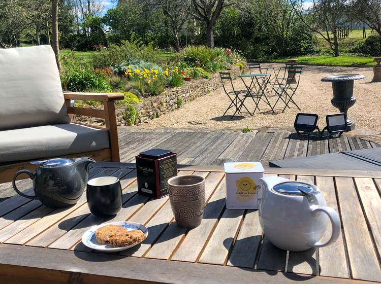 détente sur la terrasse extérieure