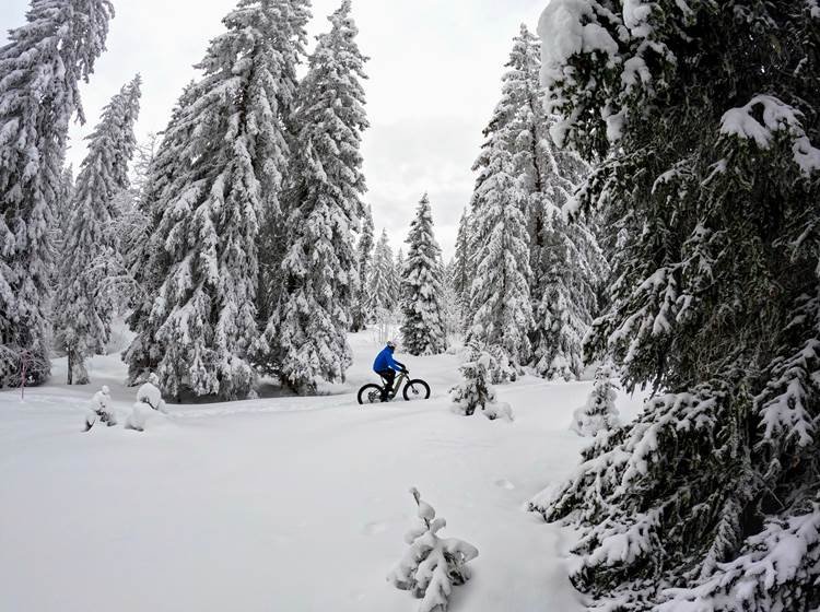 VTT sur neige à la Clusaz - plateau de Beauregard