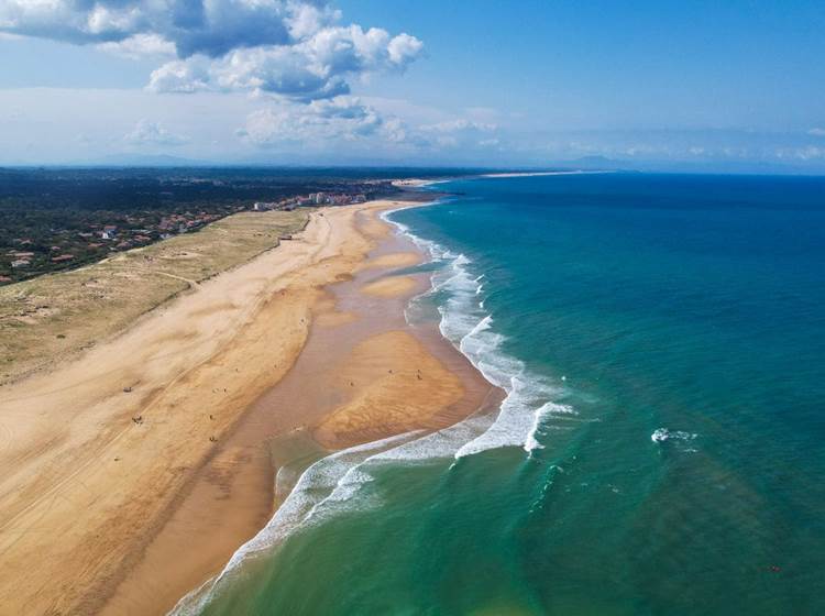 La côte landaise vue du ciel