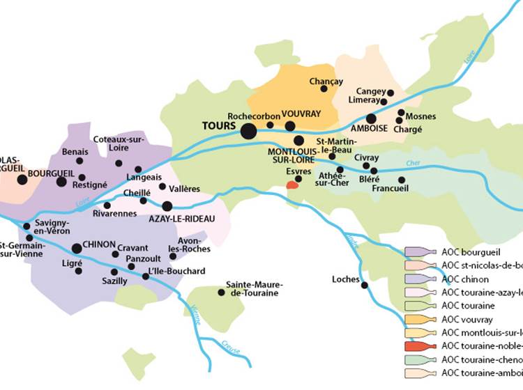 Plan vignobles de Touraine