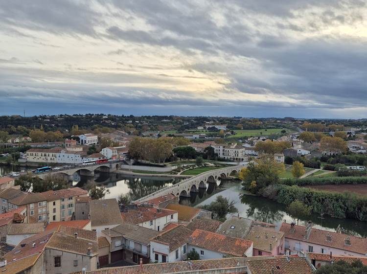 vue de l'Orb et du Pont Vieux depuis la Cathédrale St Nazaire Béziers