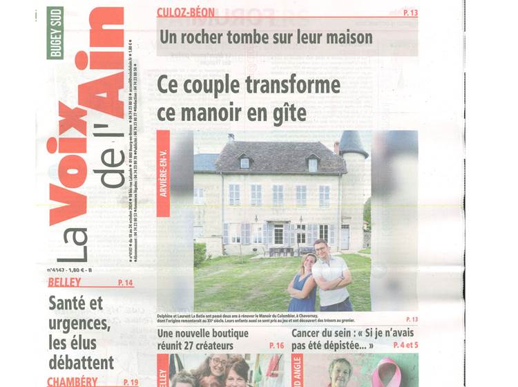 Couverture Voix de l'Ain Manoir du Colombier Bugey Sud