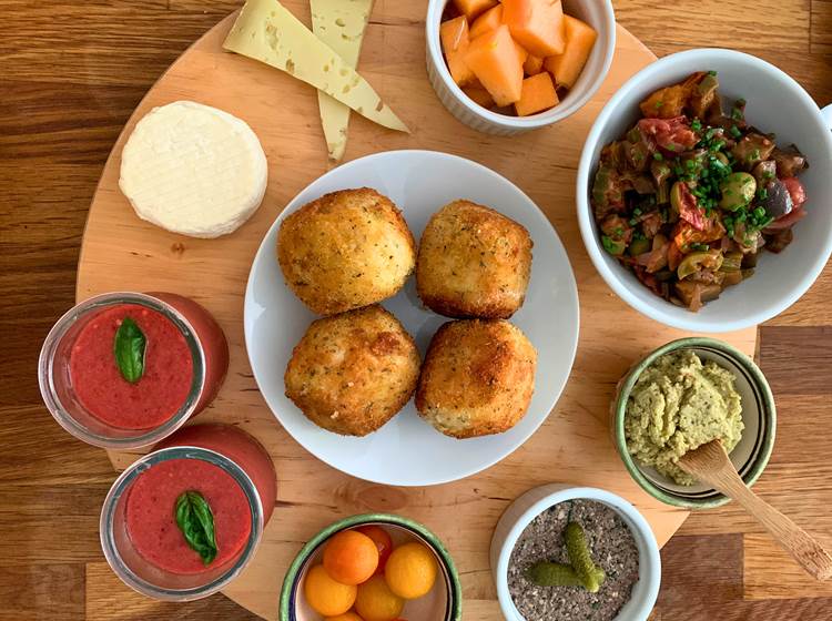 Nos planches, arancini et caponata