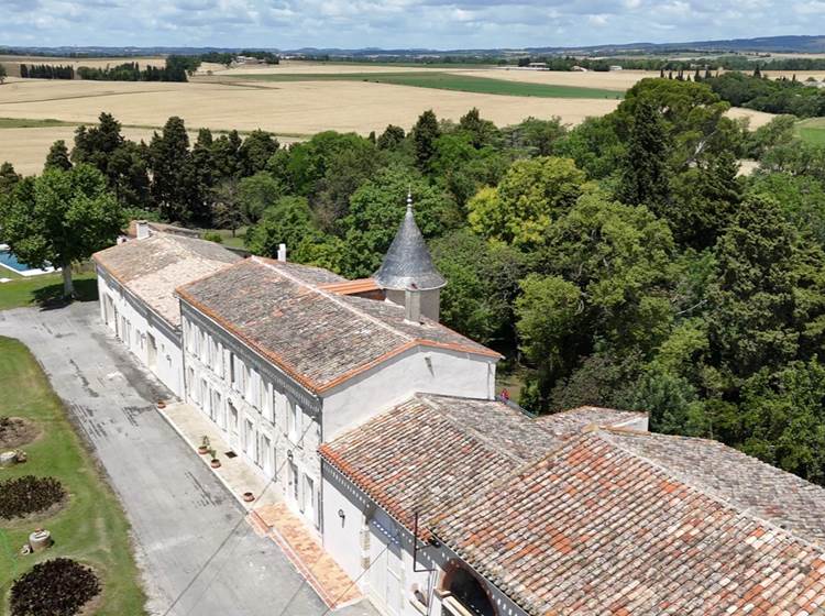 vue aérienne domaine de Lanis - Maison d'hôtes à Castelnaudary