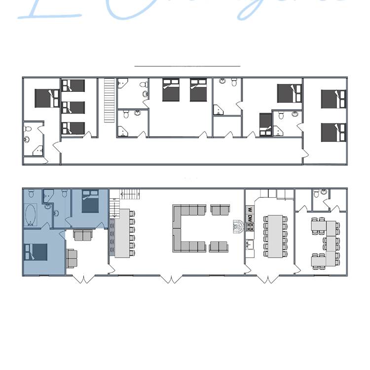Plan de chambres -  rez de chaussee