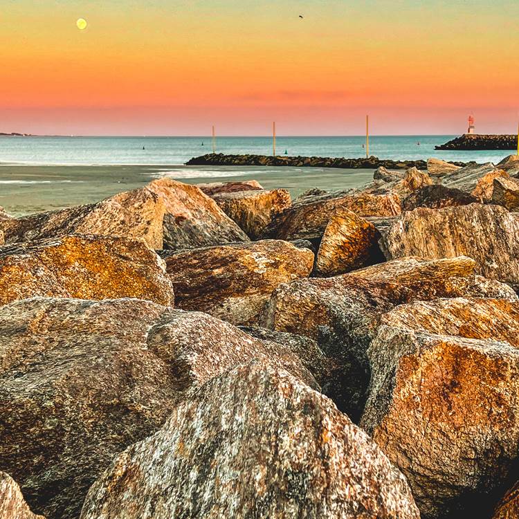 Coucher de soleil sur l'entrée du port de La Forêt-Fouesnant-photo-page