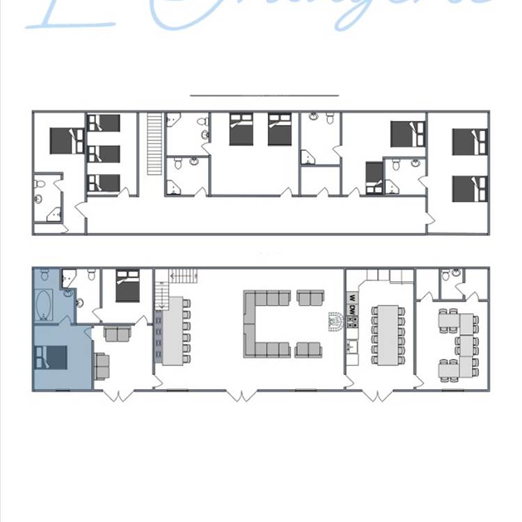 Plan de chambres -  rez de chaussee blue