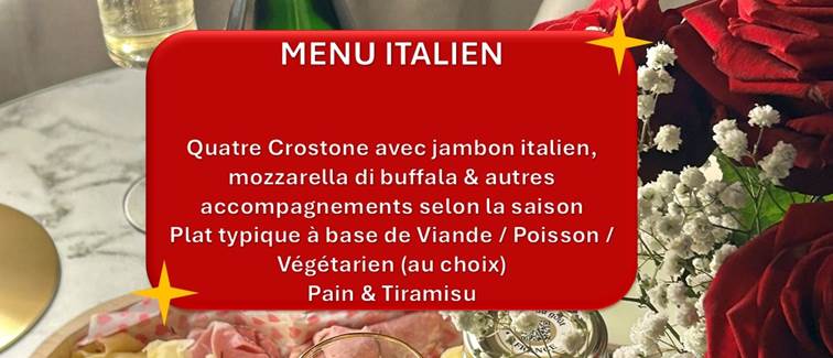 Menu Italien avril 2025