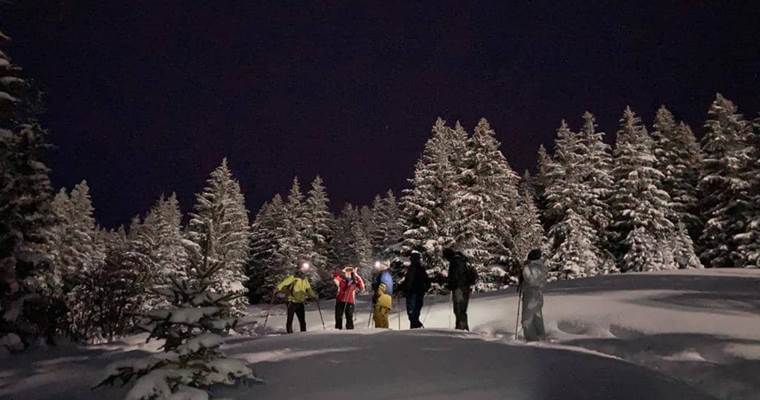 Balade nocturne à raquettes à Cauterets Pont d'Espagne
