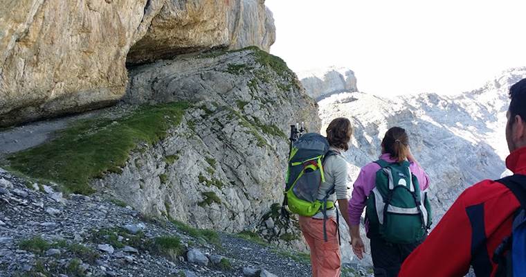 Entrée de la vire de l'escuzana