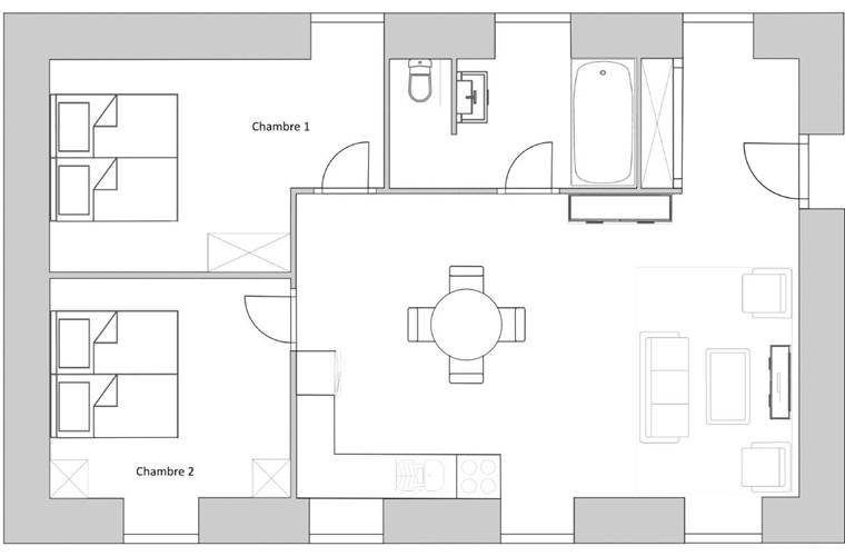 plan du gîte Aspe