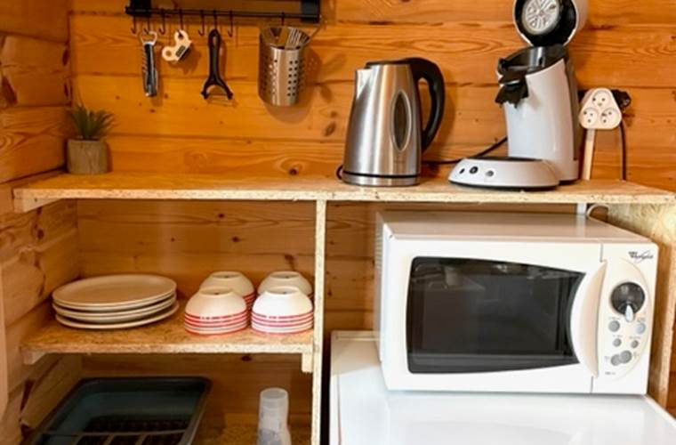 Kitchenette du chalet en bois