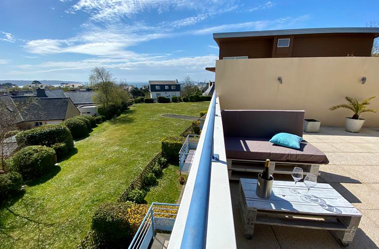 terrasse_Rooftop_plage moulin blanc_vacance_mer_finistere_pas cher_le relecq kerhuon_evea _location