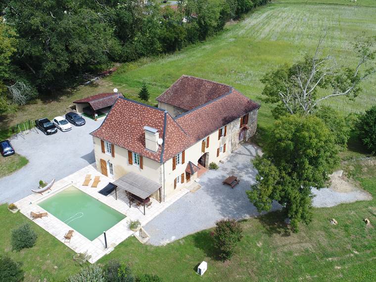 Vue aérienne de La Demeure de Céleste - Gite dans le Béarn à Navarrenx