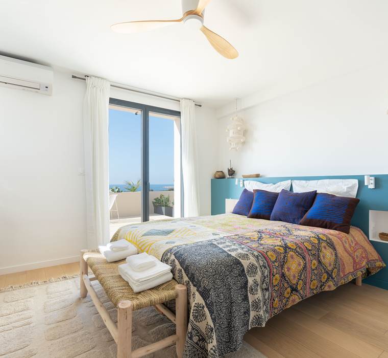 Vue entière chambre bleue