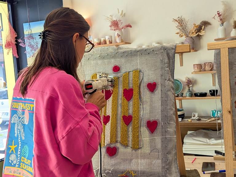 tapis mural coeurs