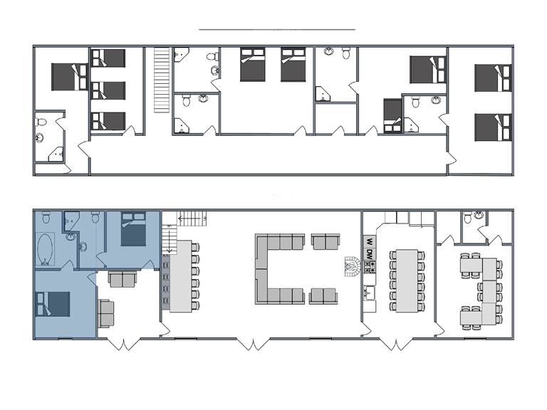 Plan de chambres -  rez de chaussee