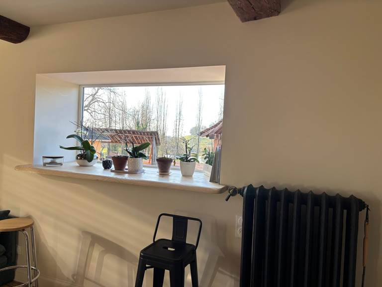 Pièce à vivre maison de maître vue étang