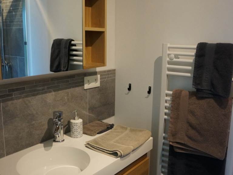 Chambre cran aux oeufs - salle de bain - La Rogeraie