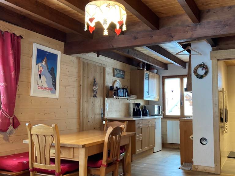 séjour cuisine chalet cosy