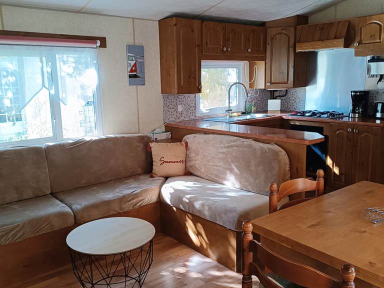 coin salon avec canapé convivial MOBIL-HOME DE PROPRIETAIRE 110