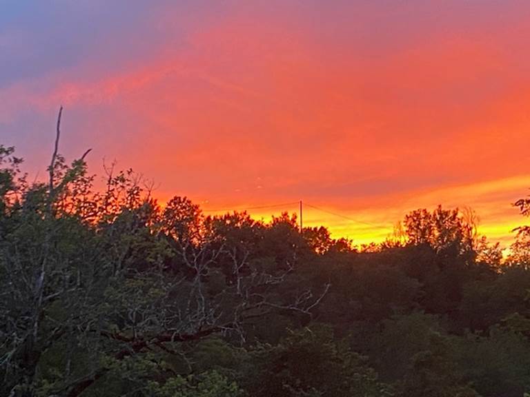 Coucher de soleil depuis la terrasse de la villa