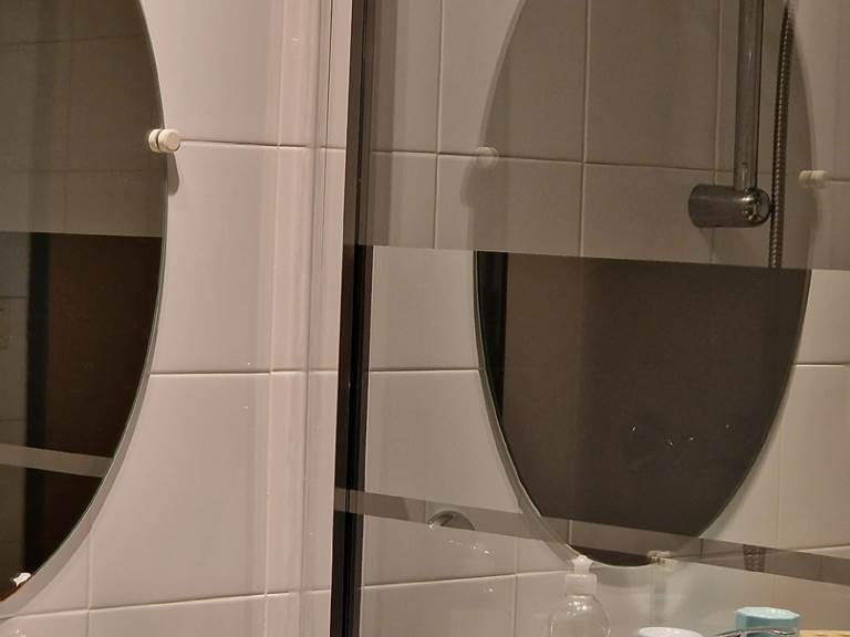 Salle d'eau avec lavabo, douche et WC