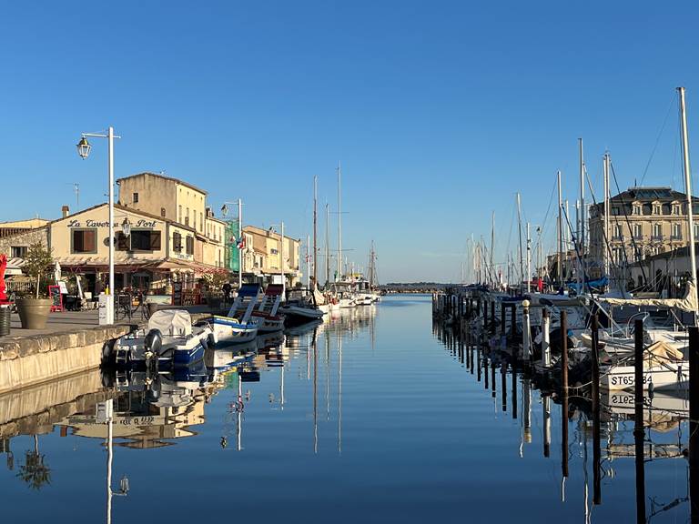 Marseillan's  port nearby the B&B with restaurants and bars