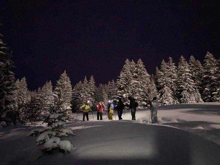 Balade nocturne à raquettes à Cauterets Pont d'Espagne