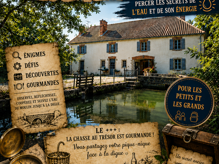 Affiche Chasse au Trésor Eté 2026 au Moulin de Sabathier