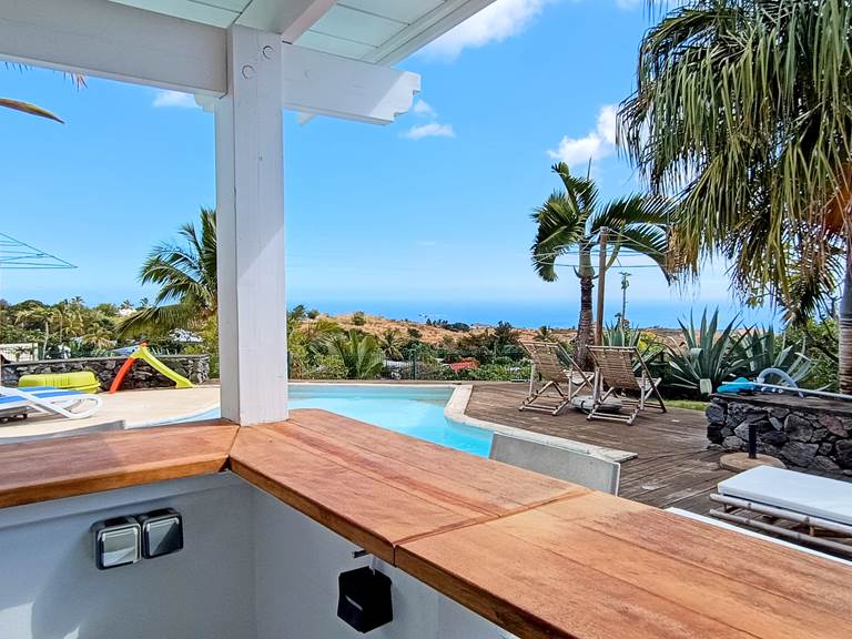 vue mer piscine cuisine