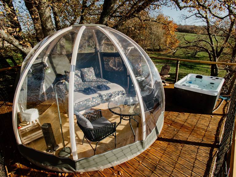 Terrasse privative avec spa