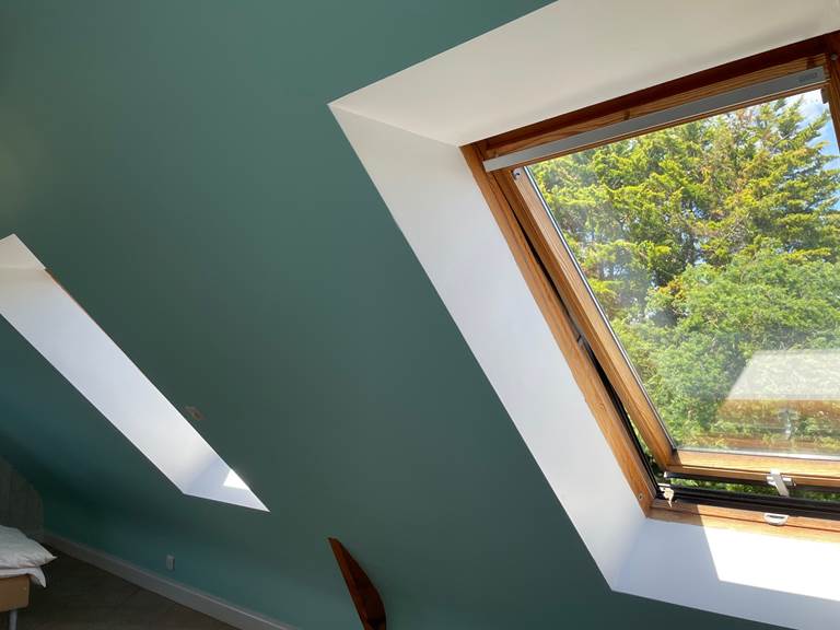 Chambre 4 velux turquoise