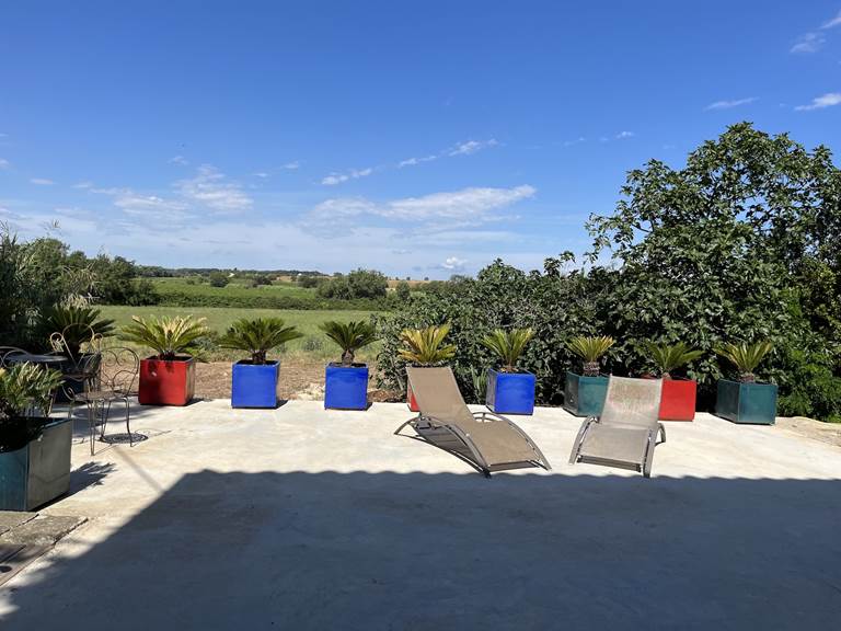 Solarium vue sur les vignes